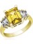 Gümüş Sarı Baget Taşlı Gold Bayan Yüzük 1