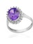Gümüş Mor Taşlı Oval Kadın Yüzük 1