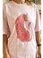 Kadın Pembe Oversize Tişört – Leopar Baskılı Rahat Kalıp Yazlık Model 3