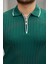 Erkek Fermuarlı Yakalı Kısa Kollu T-Shirt 3