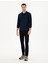 Erkek Lacivert Slim Fit Kıvrılmaz Yaka Sweatshirt 50307408-VR033 4
