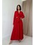 Kırmızı Fitilli Gömlek ve Uzun Etek Takım 1