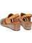 Hakiki Deri Comfort Kadın Sandalet Plm-01 Sarı Multi 5