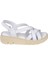 Hakiki Deri Comfort Kadın Sandalet PLM-2426 Beyaz 2