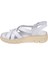 Hakiki Deri Comfort Kadın Sandalet PLM-2426 Beyaz 3