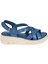 Hakiki Deri Comfort Kadın Sandalet PLM-2426 Kot Mavi 2
