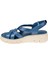 Hakiki Deri Comfort Kadın Sandalet PLM-2426 Kot Mavi 3