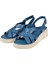 Hakiki Deri Comfort Kadın Sandalet PLM-2426 Kot Mavi 4