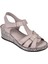 Hakiki Deri Comfort Kadın Sandalet Plm-5 Silver 1