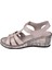 Hakiki Deri Comfort Kadın Sandalet Plm-5 Silver 3