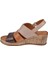 Hakiki Deri Comfort Kadın Sandalet Plm-01 Bej Multi 3