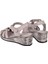 Hakiki Deri Comfort Kadın Sandalet Plm-5 Silver 5