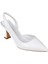Saten Kadın Topuklu Ayakkabı PL-3100 Beyaz Cilt 1