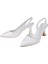 Saten Kadın Topuklu Ayakkabı PL-3100 Beyaz Cilt 4