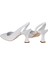 Saten Kadın Topuklu Ayakkabı PL-3100 Beyaz Cilt 5