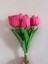 6 Adet Pembe Lale Islak Görünümlü Yapay Lale 1