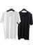 Tişört V Yaka 2'li Ekonomik Paket Pamuklu Cotton Modal Siyah-Beyaz Slim Fit Ekstra Esnek Unisex Yvsb1-1 1