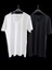 Tişört V Yaka 2'li Ekonomik Paket Pamuklu Cotton Modal Siyah-Beyaz Slim Fit Ekstra Esnek Unisex Yvsb1-1 3
