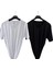Tişört V Yaka 2'li Ekonomik Paket Pamuklu Cotton Modal Siyah-Beyaz Slim Fit Ekstra Esnek Unisex Yvsb1-1 4