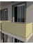 Balkon Demiri Perdesi Kuş Gözü Gri Sarı 525 x 80 3