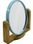 6 Inç Oval - Bambu Ahşap Ayaklı - Çift Taraflı Makyaj Aynası (4767) - MRK8450-7947 1