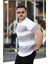 Erkek Yakalı Fermuarlı Çift Renk Kısa Kollu T-Shirt 2