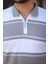 Erkek Yakalı Fermuarlı Çift Renk Kısa Kollu T-Shirt 3