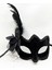 Siyah Süet Yandan Tüylü Incili Parti Maskesi 2