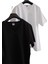 V Yaka Tişört 2'li Avantajlı Paket Pamuklu Cotton Siyah-Beyaz Slim Fit Ekstra Esnek Unisex Bvsb1-1 1