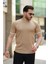 Erkek Bisiklet Yaka Çizgi Desenli Ribanalı Kısa Kollu Tshirt 1
