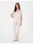 Kadın Krem Kısakollu Gömlek Pijama Takımı 50319049-VR071 4