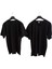 Tişört V Yaka-Sıfır Yaka Pamuklu Cotton Slim Fit Ekstra Esnek Siyah 2'li Avantajlı Paket Unisex Bvsb1-3 1