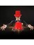 Yetişkinler Için Kırmızı Renk Ringmaster Sihirbaz Şapkası Fötr Şapka 15 cm - MRK6532-1125 2