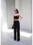 Arkasi Lasti̇kli̇ Pi̇leli̇ Dökümlü Wide Leg Pantolon 4