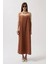 Şerit Detay Keten Maxi Elbise 2