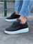 J094 Bağcıklı Ortopedik Taban Erkek Sneaker Günlük Ayakkabı Bt Siyah 1