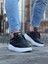 J094 Bağcıklı Ortopedik Taban Erkek Sneaker Günlük Ayakkabı Bt Siyah 2