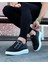 J050 Bağcıksız 3 Bant Tokalı Ortopedik Taban Erkek Sneaker Günlük Ayakkabı Bt Siyah 2