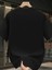Baskılı Oversize Bisiklet Yaka T-Shirt - Siyah 2
