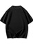 Baskılı Oversize Bisiklet Yaka T-Shirt - Siyah 2