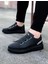 J029 Bağcıksız 3 Bant Lastikli Legend Ortopedik Taban Erkek Sneaker Günlük Ayakkabı St Siyah 2