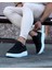 J033 Bağcıksız 4 Bant Lastikli Tokalı Ortopedik Taban Erkek Sneaker Günlük Ayakkabı Bt Siyah 2