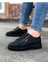 J026 Bağcıksız 3 Bant Lastikli Ortopedik Taban Erkek Sneaker Günlük Ayakkabı St Siyah 1