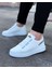 J029 Bağcıksız 3 Bant Lastikli Legend Ortopedik Taban Erkek Sneaker Günlük Ayakkabı Bt Beyaz 2