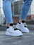 J094 Bağcıklı Ortopedik Taban Erkek Sneaker Günlük Ayakkabı Bt Beyaz/siyah 2
