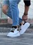 J094 Bağcıklı Ortopedik Taban Erkek Sneaker Günlük Ayakkabı Bt Beyaz/siyah 4