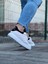 J094 Bağcıklı Ortopedik Taban Erkek Sneaker Günlük Ayakkabı Bt Beyaz/siyah 5