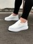 J049 Bağcıksız Lastikli Ortopedik Taban Erkek Sneaker Günlük Ayakkabı Bt Beyaz 1