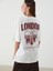 Bisiklet Yaka London Baskılı Oversize Kadın Tişört (S5) 1