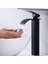 Modern Mat Siyah Kare Çanak Lavabo Bataryası Şelale Çıkış Uzun 1